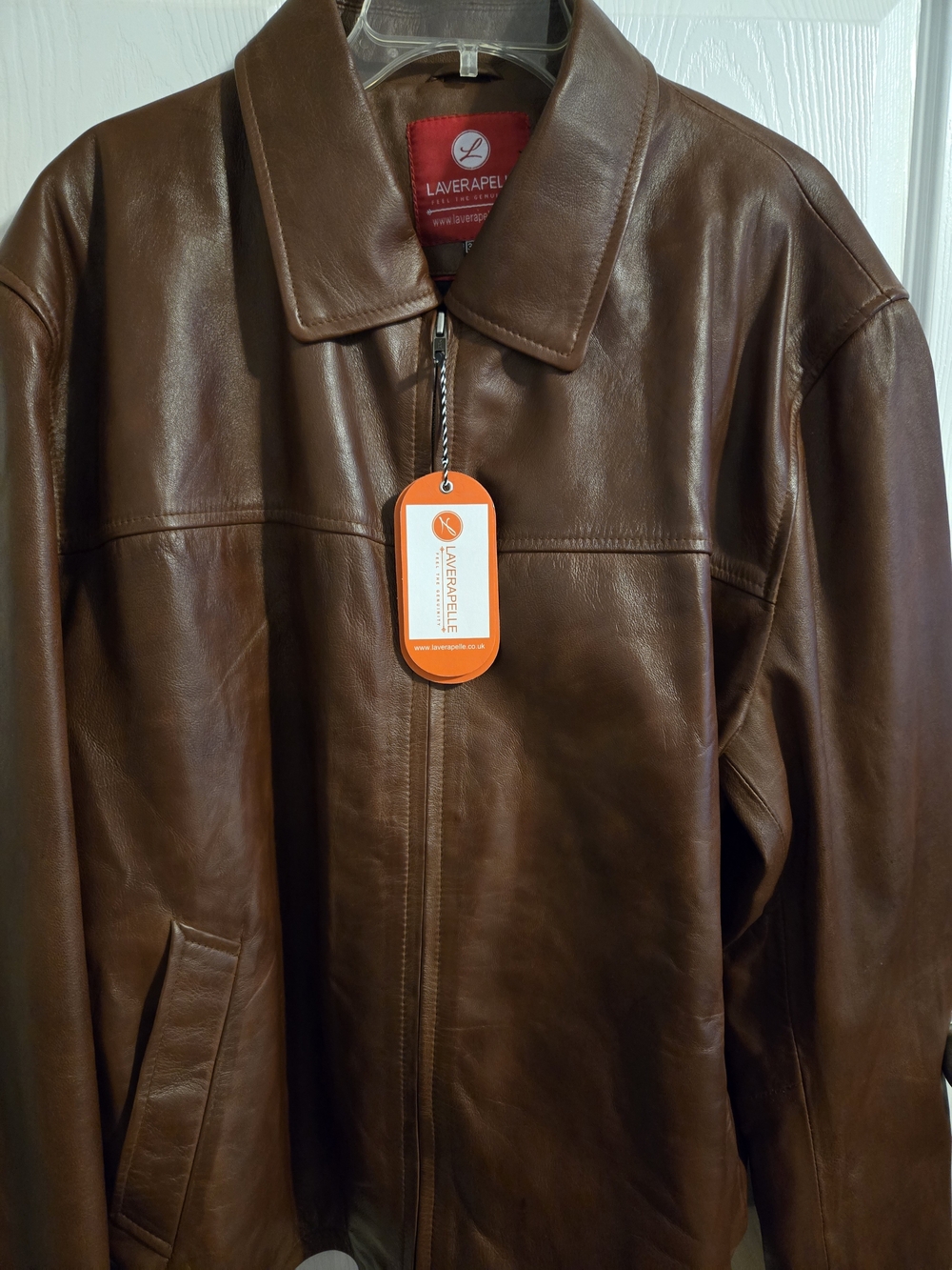 Men's Brown Leather Zip Jacket